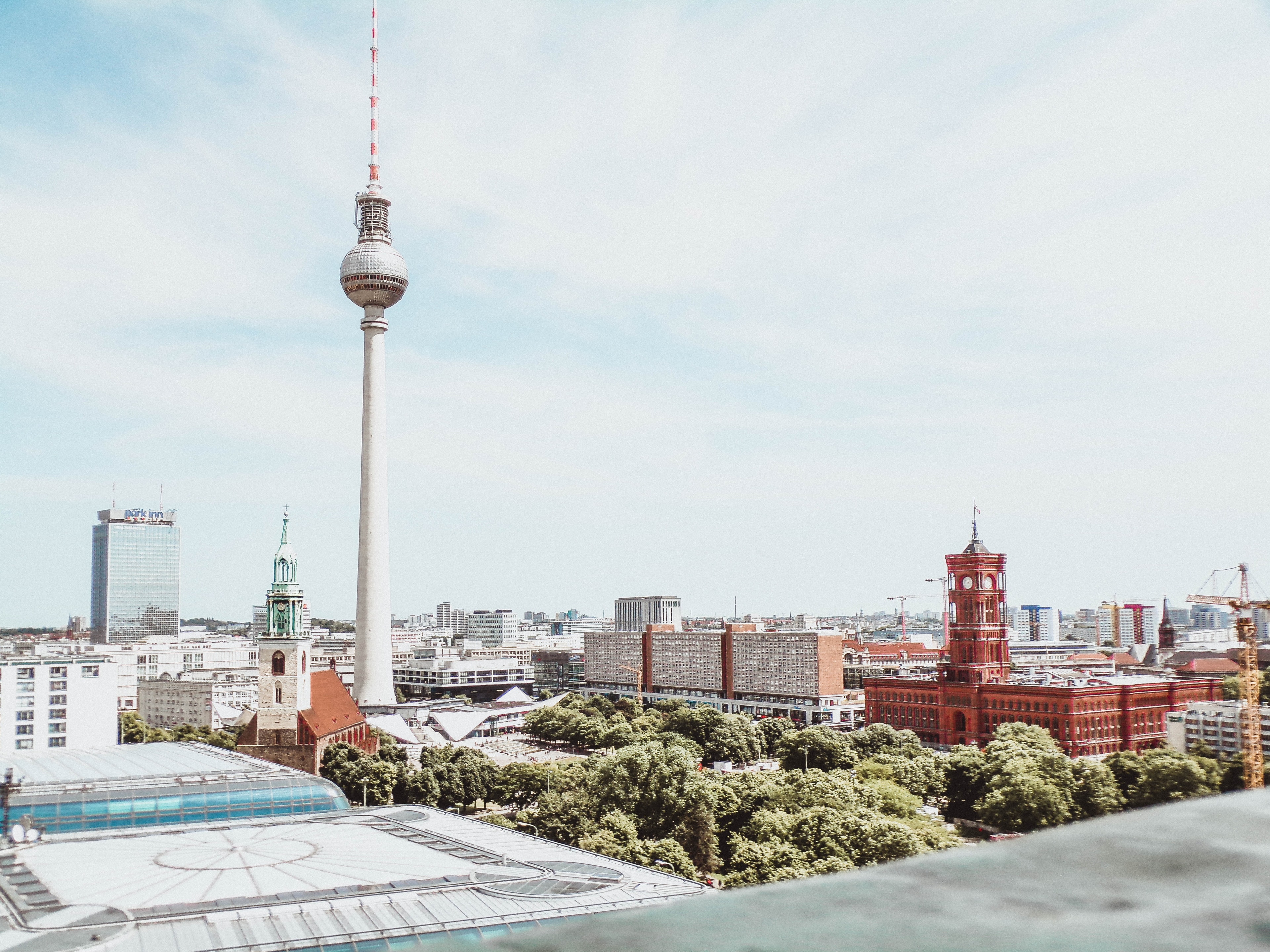 Berlin skyline at sunset