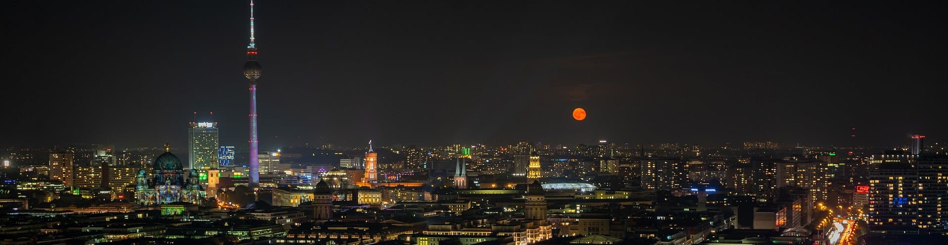 Berlin skyline at night