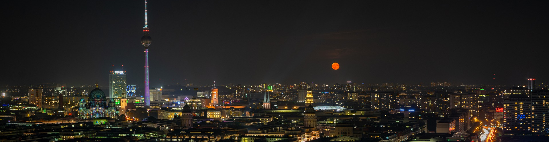 Berlin skyline at night